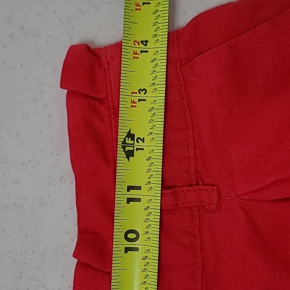 Crown & Ivy Fuchsia Linen Blend Paper Bag Waist Shorts size 4 - Picture 6 of 9